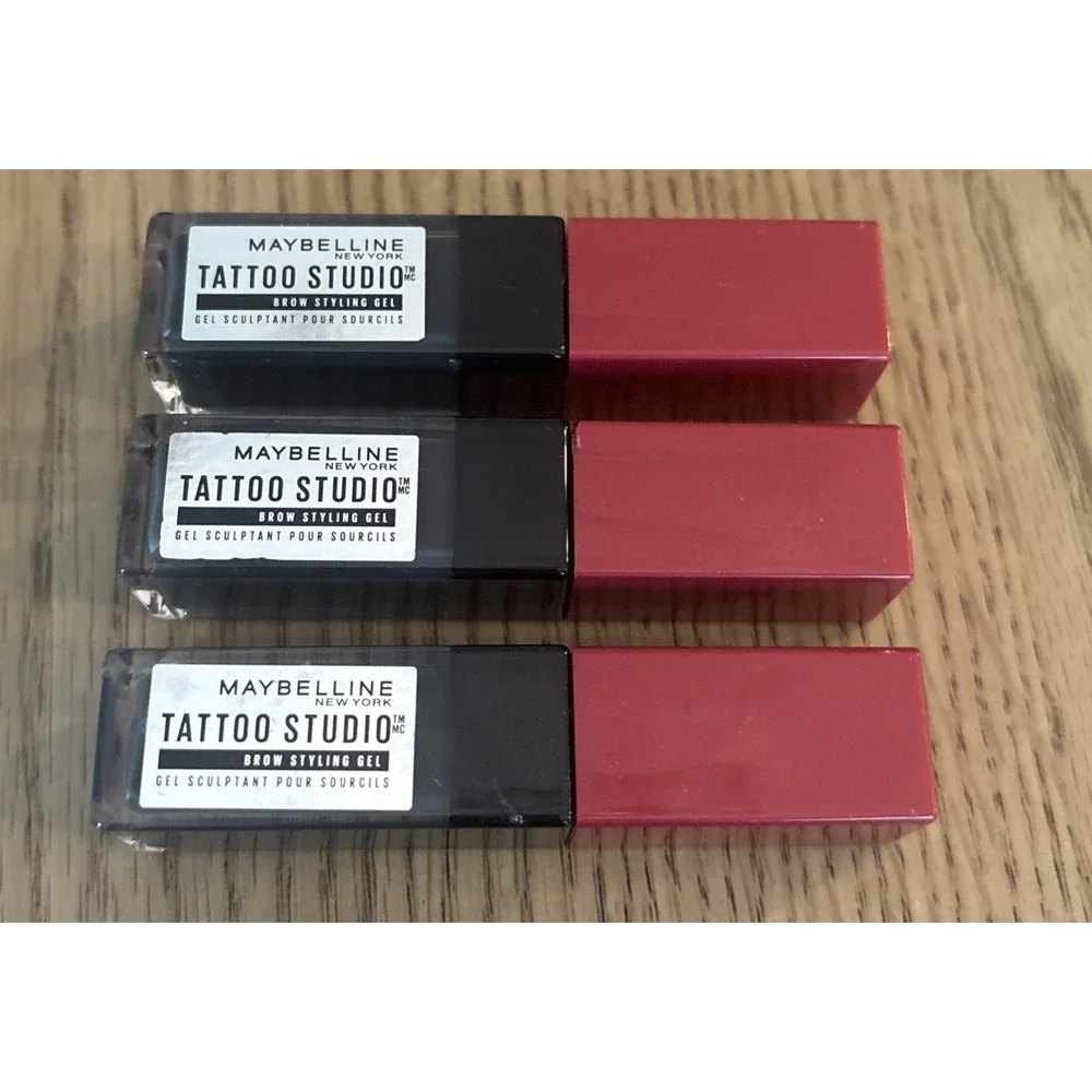 3x Maybelline Tattoo Studio Brow Styling Gel 262 Black Brown